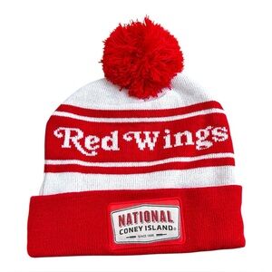 NWOT Detroit Red Wings National Coney Island Pom Hat Beanie Hockey NHL